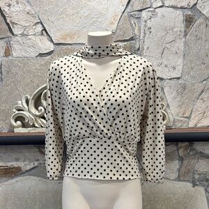 Polka Dot Wrap Top